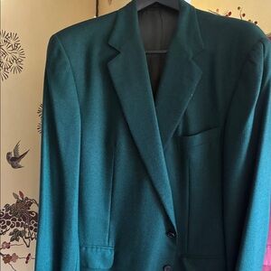 Ermenegildo Zegna Cashmere Teal (Green) Men's Blazer Size 62 Europe Size 52 US.
